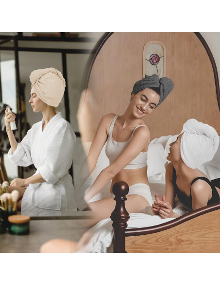 Toalla de Secado para Cabello MaopaoBeauty Microfibra Waffle 70x27 cm