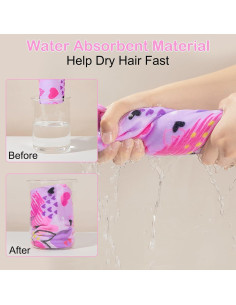 Toalla de Microfibra para Cabello Basumee 2 Piezas Secado Rápido 2