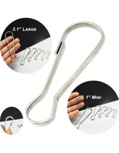 60 Ganchos de Resorte Acero Inoxidable Bytiyar 32mm Clips 2