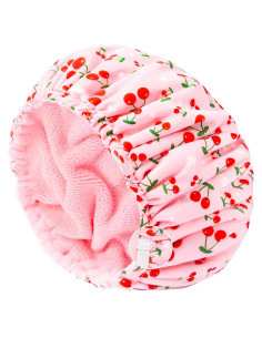 Gorro de Ducha Impermeable Aileam Rosa Cereza Reutilizable