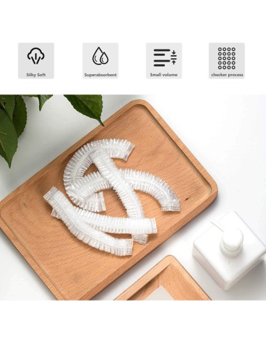 Gorras de Ducha Desechables YIZIJIZI 30 Piezas Impermeables