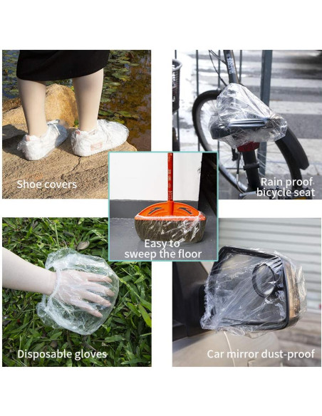 50 Gorras de Ducha Desechables AIDIQIU Transparentes 44cm