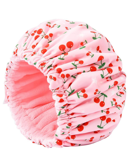 Gorro de Ducha Impermeable Aileam Rosa Cereza Reutilizable