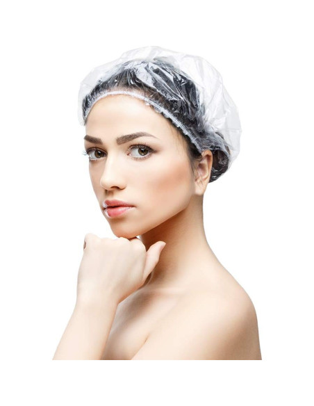 50 Gorras de Ducha Desechables AIDIQIU Transparentes 44cm