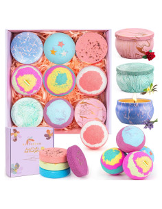 Set de Bombas de Baño y Velas Aromáticas KIYTARBOO - 12 Piezas