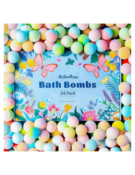 54 Bombas de Baño RelaxRose - Aromas Naturales y Colores Vibrantes