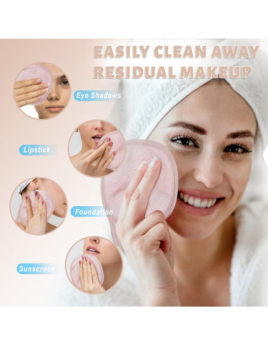 15 Paños Reutilizables para Quitar Maquillaje TaShow 12.7x12.7cm