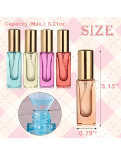 Set de 5 Botellas de Perfume de Viaje RAMFIYN 6ml Vidrio 2