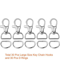 Paxcoo 60 Piezas Ganchos Giratorios y Anillos en D 25mm 2