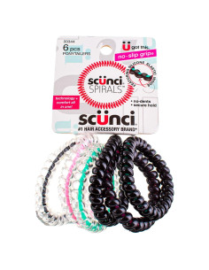 Coletas Espirales Scunci con Núcleo Interno Rosa 6 Unidades