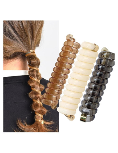 Bandas de Cabello en Espiral SISYOUP - 3 Colores, Sin Daño