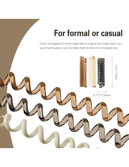 Bandas de Cabello en Espiral SISYOUP - 3 Colores, Sin Daño