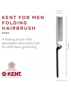 Cepillo Antiestático Kent KFM4 Plegable para Cabello Hombre 2