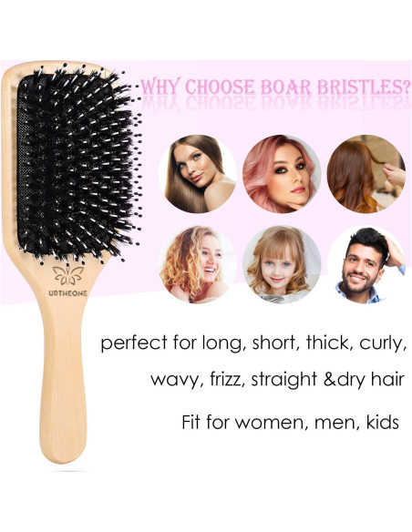 Juego de Cepillo y Peine URTHEONE de Cerdas de Jabalí