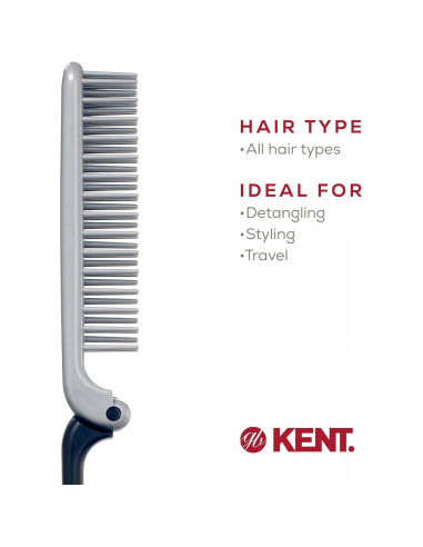 Cepillo Antiestático Kent KFM4 Plegable para Cabello Hombre