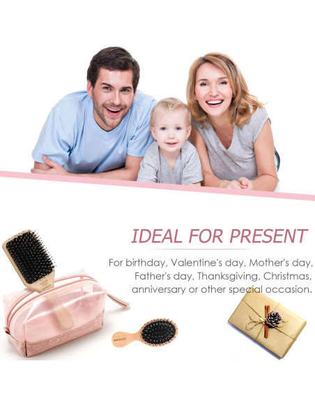 Juego de Cepillo y Peine URTHEONE de Cerdas de Jabalí