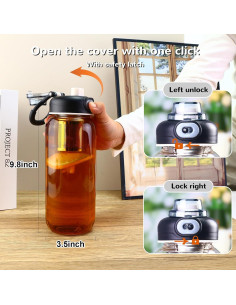 Botella de Agua de Vidrio 0.95L Wangsdjy con Colador de Té 2