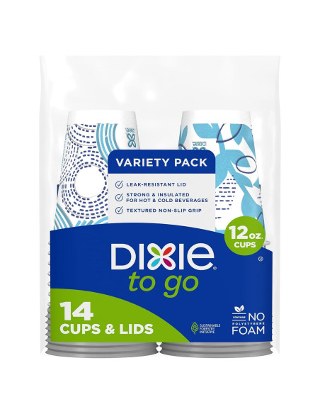Tazas de papel desechables Dixie To Go 355 ml 14 unidades