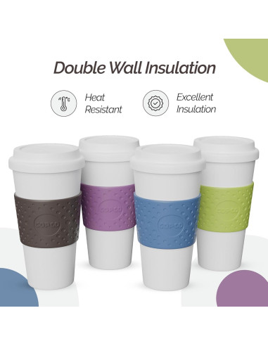 Taza de Viaje Copco Acadia 0.45L Aislada 4 Piezas Colores