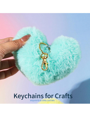 LEOBRO Kit 60 Piezas Ganchos y Anillos para Llaveros Dorado