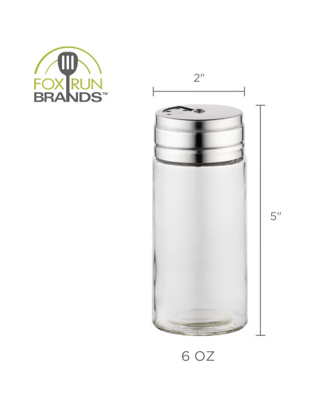 Tarro de Especias de Vidrio Fox Run 5167 con Tapa de Acero Inoxidable 180ml