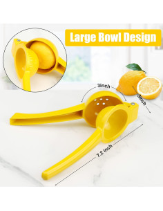 Exprimidor de Limón JIEJIE Manual de Aluminio 0.5L Amarillo 2