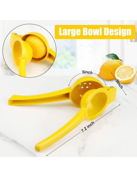 Exprimidor de Limón JIEJIE Manual de Aluminio 0.5L Amarillo