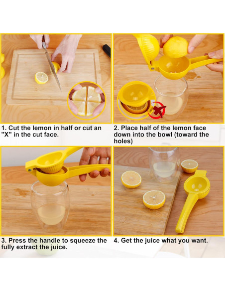 Exprimidor de Limón JIEJIE Manual de Aluminio 0.5L Amarillo