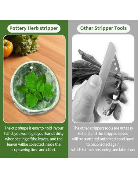 Tazón Deshojador de Hierbas YIYIBB Cerámica 11.43 cm Verde