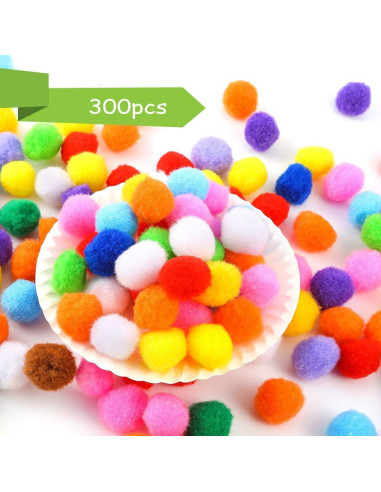 Pompones Multicolor Caydo 400 Piezas 2.5 cm para Manualidades