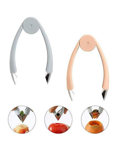 Paquete de 2 Quita Tallos de Fresa Enyolidimk Acero Inoxidable