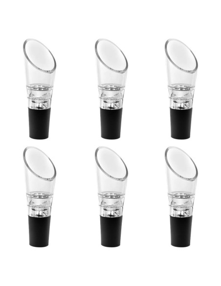 6 Vertedores de Vino QLL Blanco Acero Inoxidable
