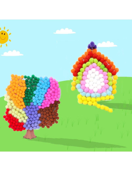 Pompones Multicolor Caydo 400 Piezas 2.5 cm para Manualidades Pompones Multicolor Caydo 400 Piezas 2.5 cm para Manualidades