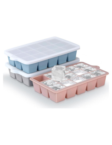 Bandejas de Hielo de Silicona Xyuetia 3 Piezas Apilables