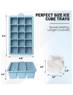 Bandejas de Hielo de Silicona Xyuetia 3 Piezas Apilables 2