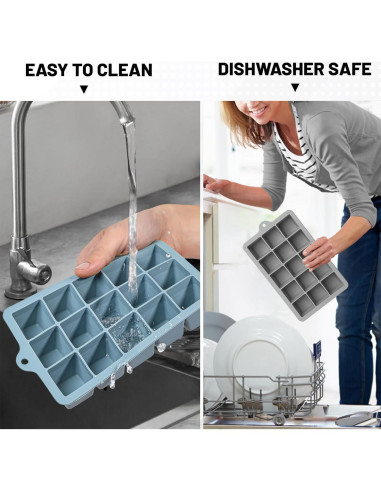 Bandejas de Hielo de Silicona Xyuetia 3 Piezas Apilables