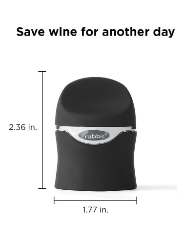 Sello Hermético de Vino y Champagne Rabbit - Negro