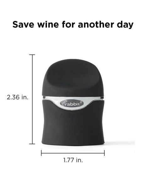 Sello Hermético de Vino y Champagne Rabbit - Negro