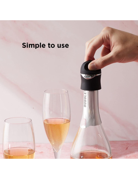 Sello Hermético de Vino y Champagne Rabbit - Negro