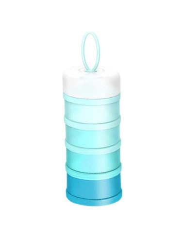 Dispensador de Fórmula Kaptin Azul, 4 Compartimentos Apilables