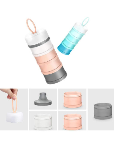 Dispensador de Fórmula Kaptin Azul, 4 Compartimentos Apilables