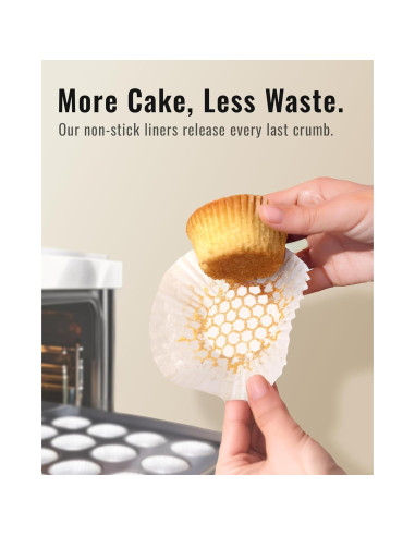 200 Forros de Cupcake Bake Choice Blancos Estándar Antiadherentes