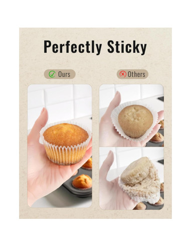 200 Forros de Cupcake Bake Choice Blancos Estándar Antiadherentes