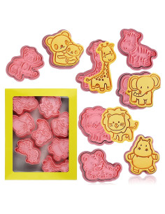 Juego de Cortadores de Galletas de Animales Sakolla - 8 Piezas 3D