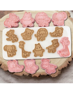 Juego de Cortadores de Galletas de Animales Sakolla - 8 Piezas 3D 2