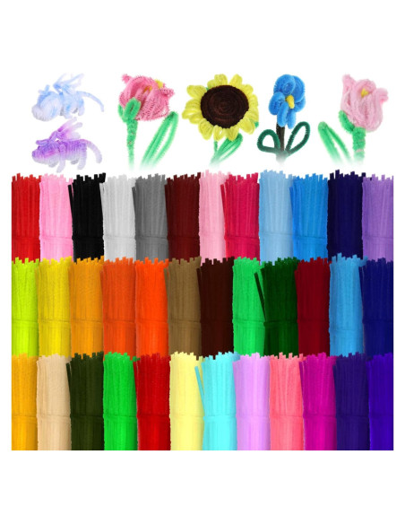 1800 Limpiapipas Chenille 6mm x 30cm Yunsailing 36 Colores