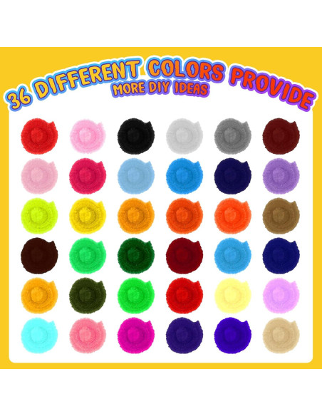 1800 Limpiapipas Chenille 6mm x 30cm Yunsailing 36 Colores