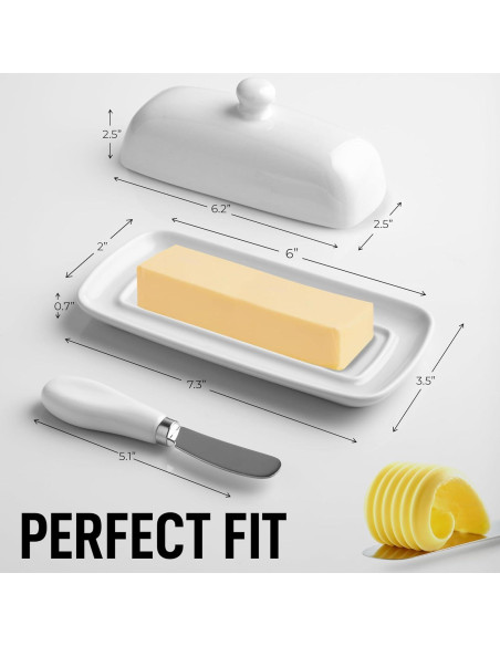 Plato de Mantequilla Zulay con Tapa de Porcelana Blanca