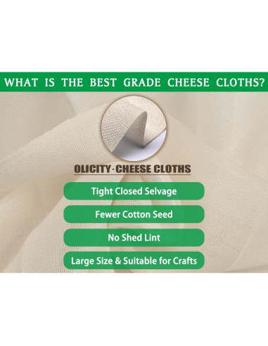 Rollo de Tela de Queso Olicity Grado 100 0.91x9.14 m Algodón