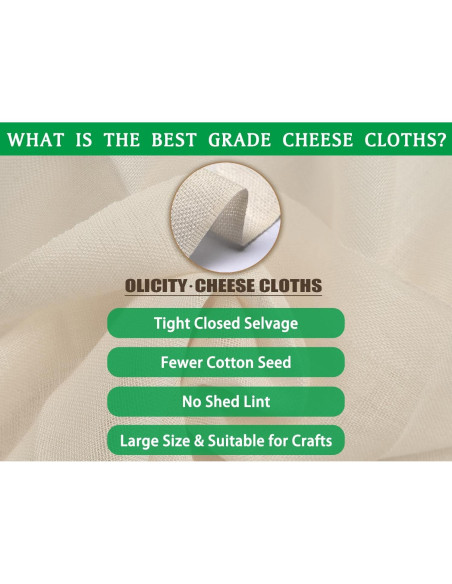 Rollo de Tela de Queso Olicity Grado 100 0.91x9.14 m Algodón